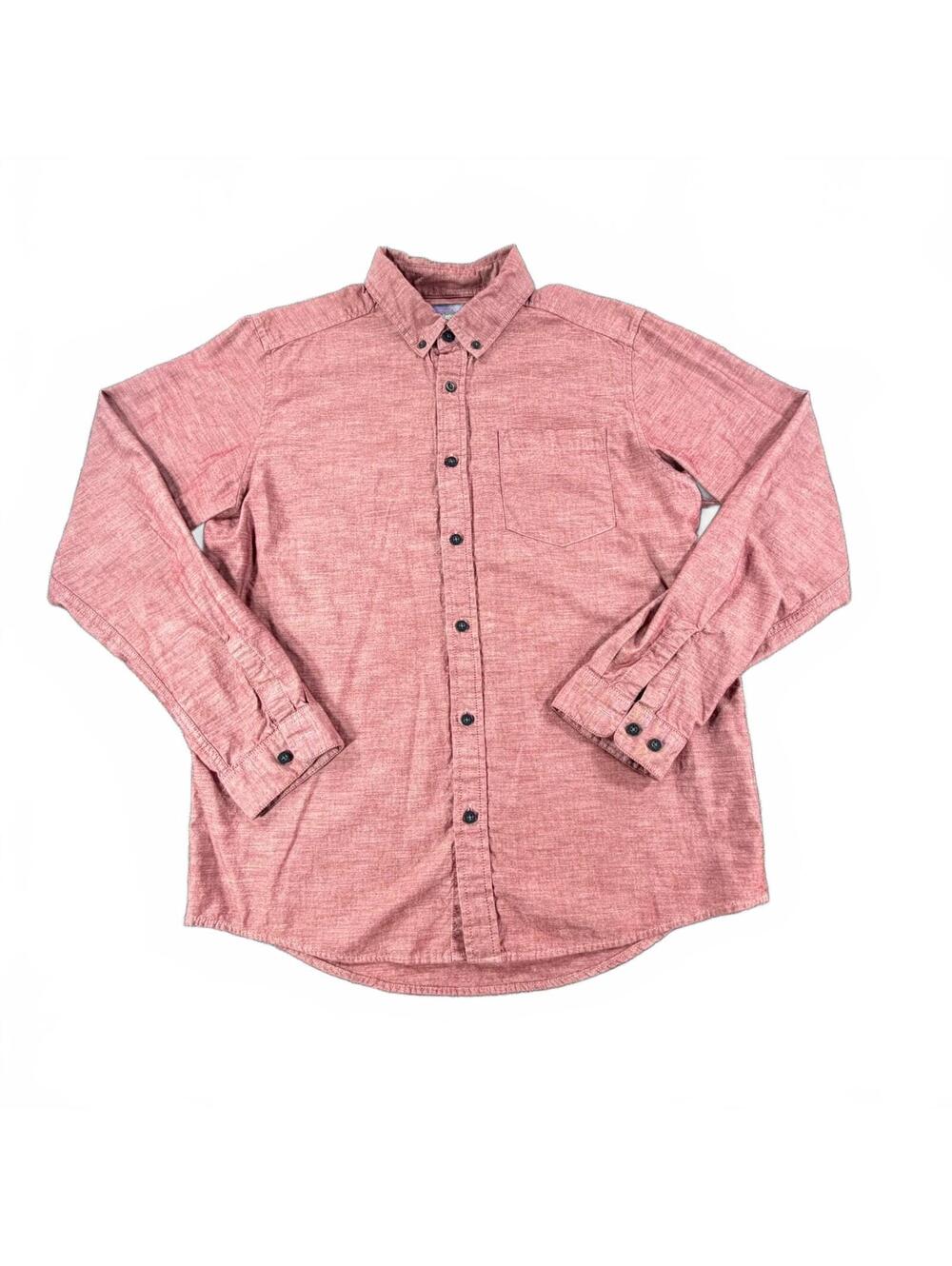 Men's Patagonia Organic Cotton Button-Down Shirt – Size M, Red Chambray